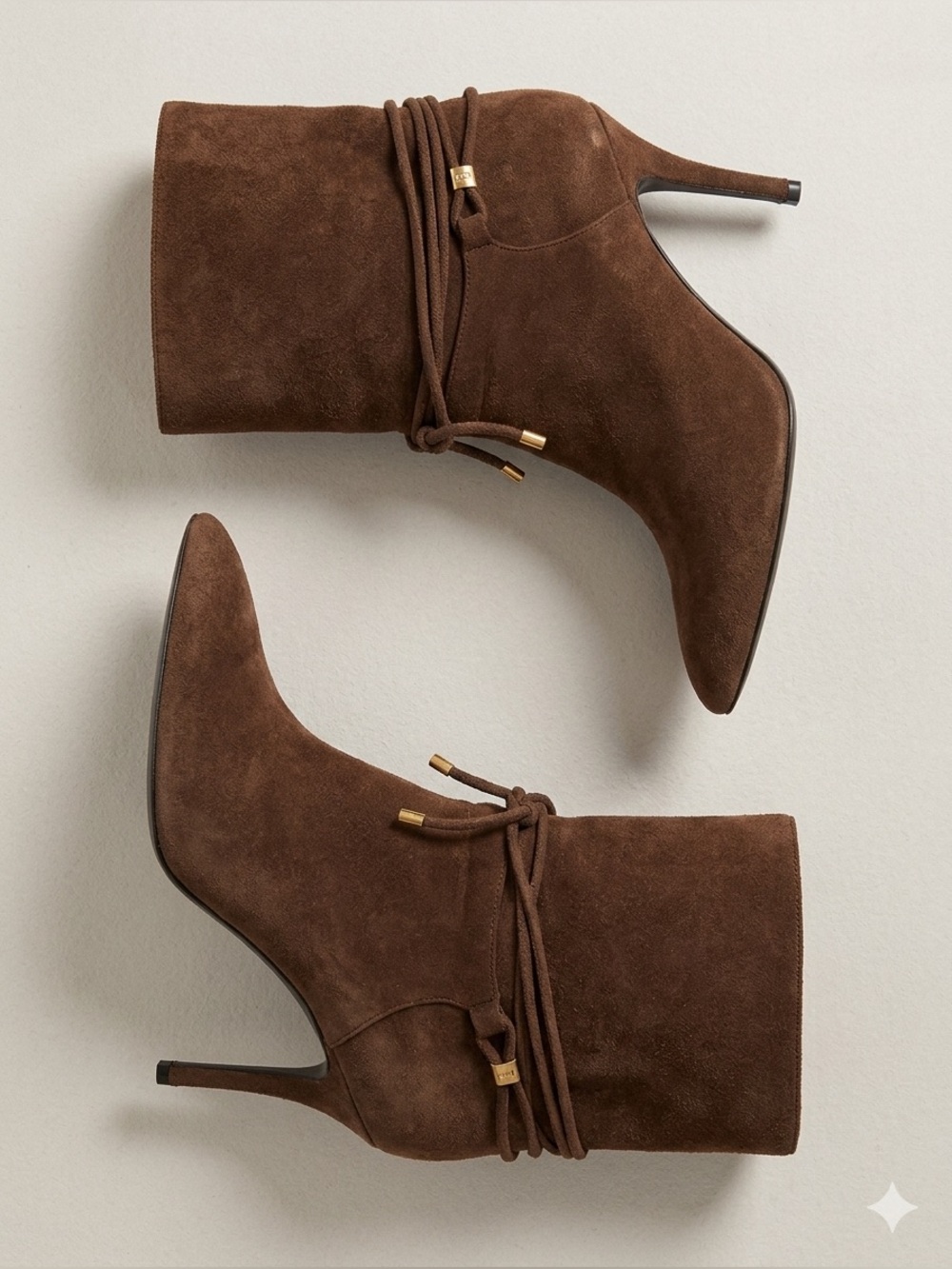 Ralph Lauren Collection Brown Suede Tie Ankle Boots Size 7.5